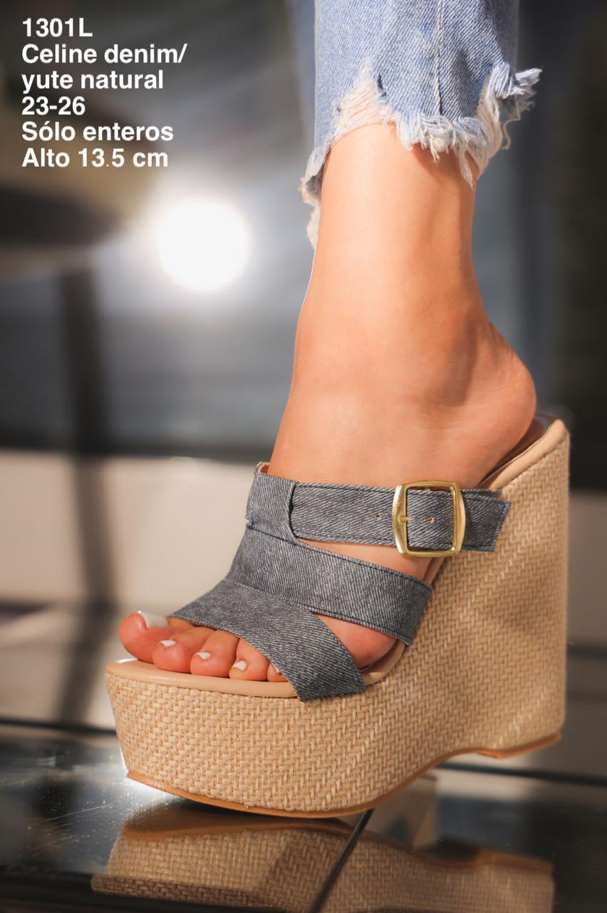 1301L Celine Denim/Yute Natural