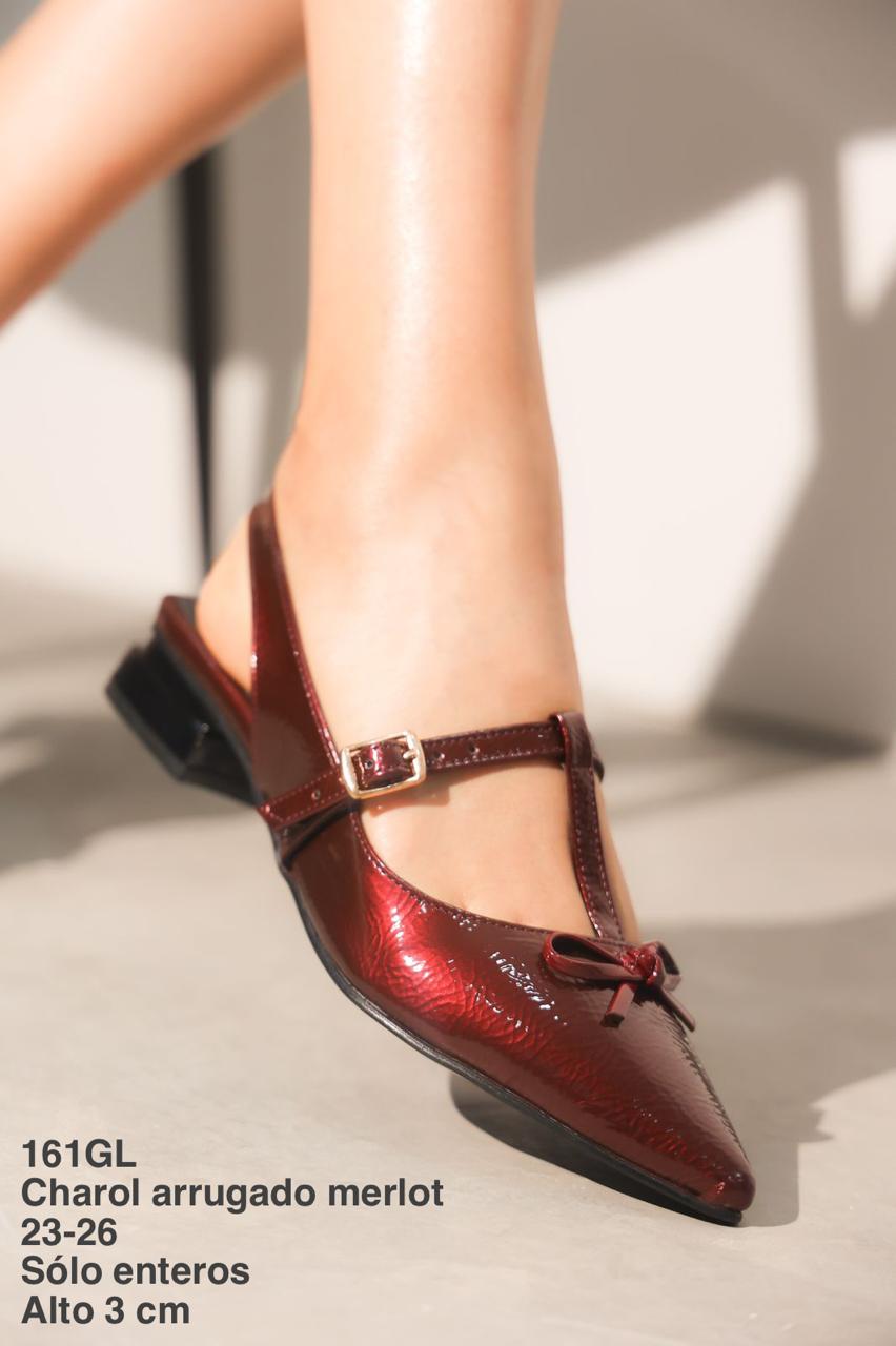 161GL Charol Arrugado Vino