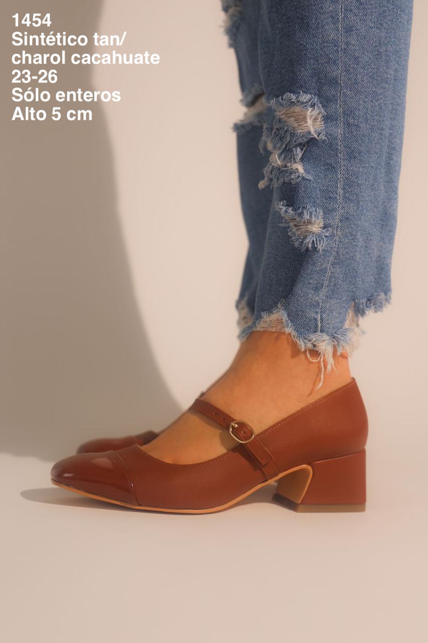 1454 Sintético Tan/Charol Cacahuate