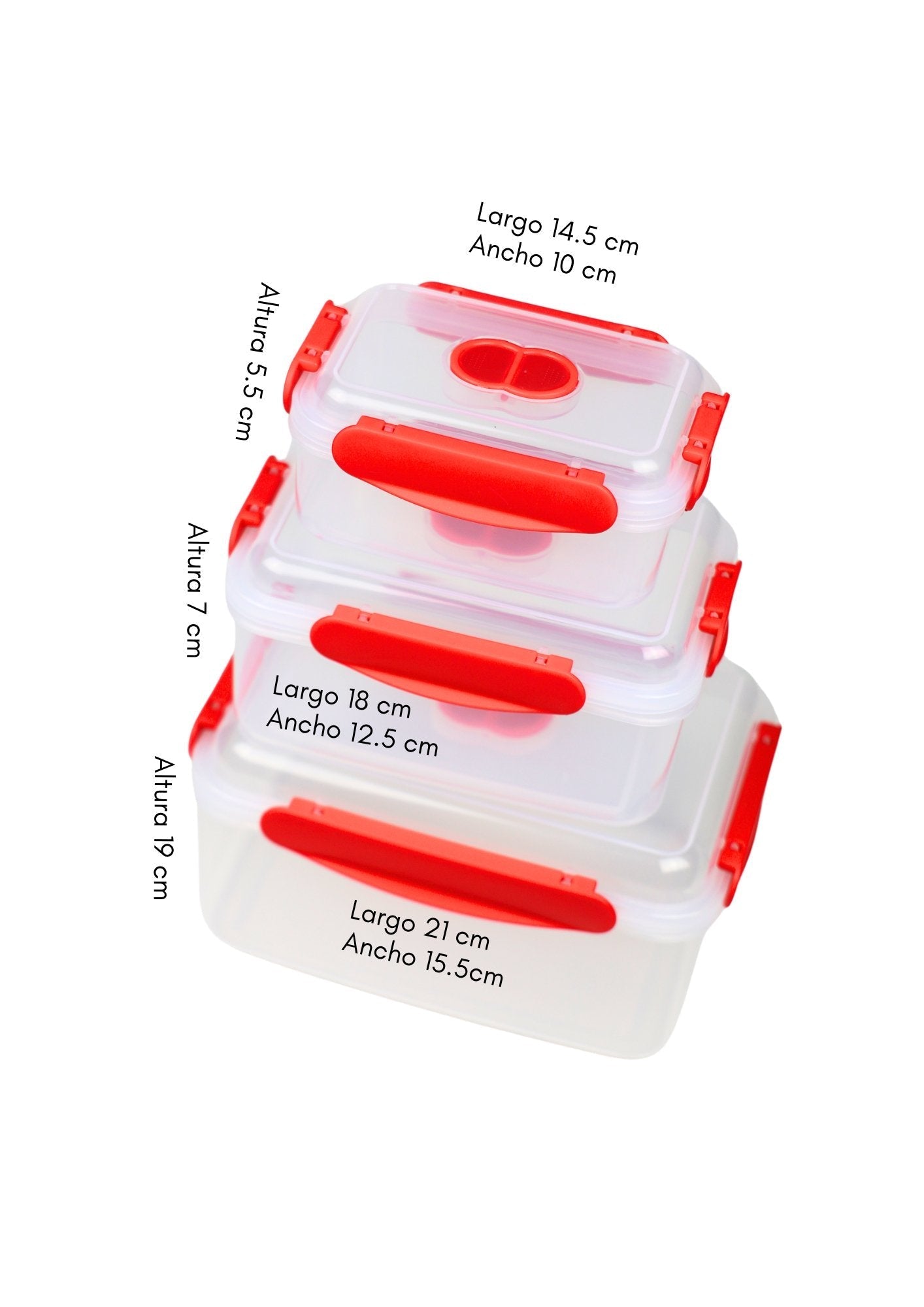 CH48720-1 Topper Rectangular 3 Pcs Rojo