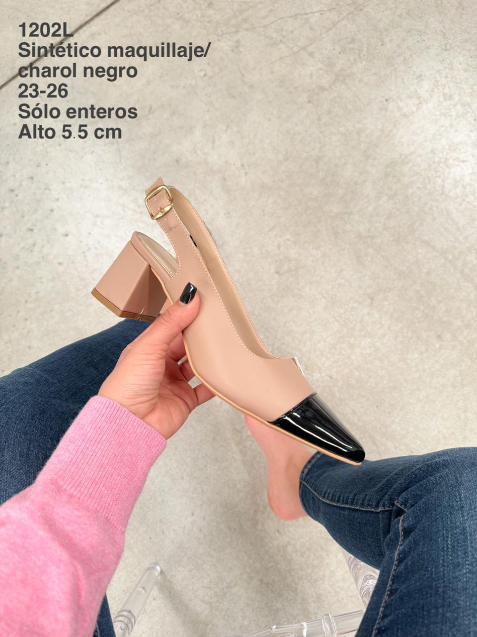 1202L Sintético Maquillaje/Charol Negro