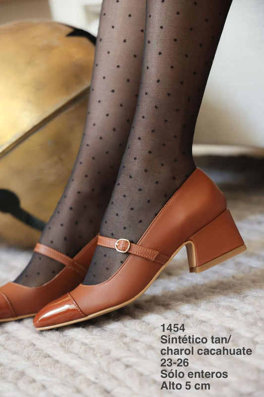 1454 Sintético Tan/Charol Cacahuate