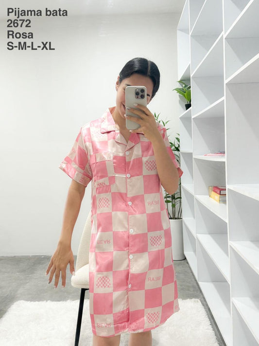 2672 Pijama Bata Rosa