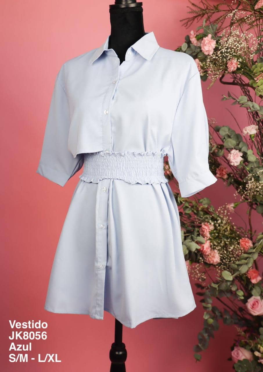 JK8056 Vestido Azul