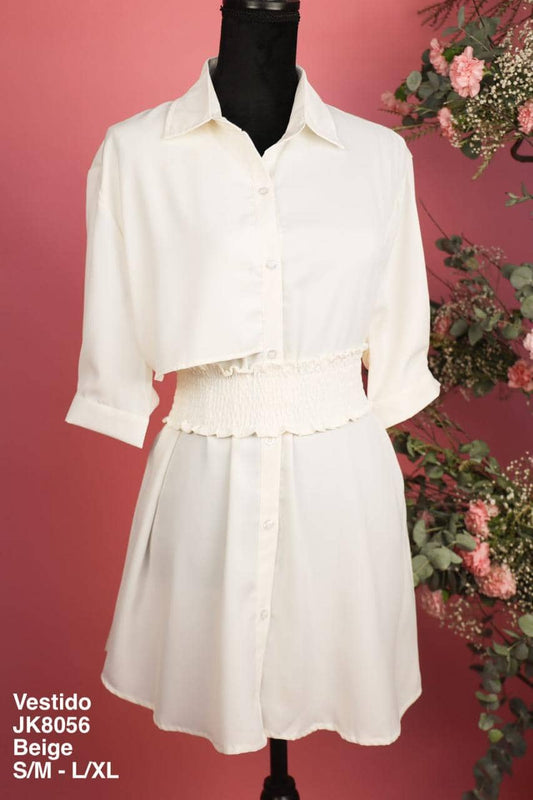 JK8056 Vestido Beige