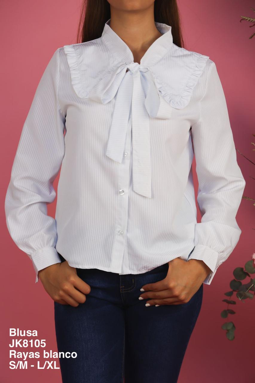 JK8105 Blusa Rayas Blanco