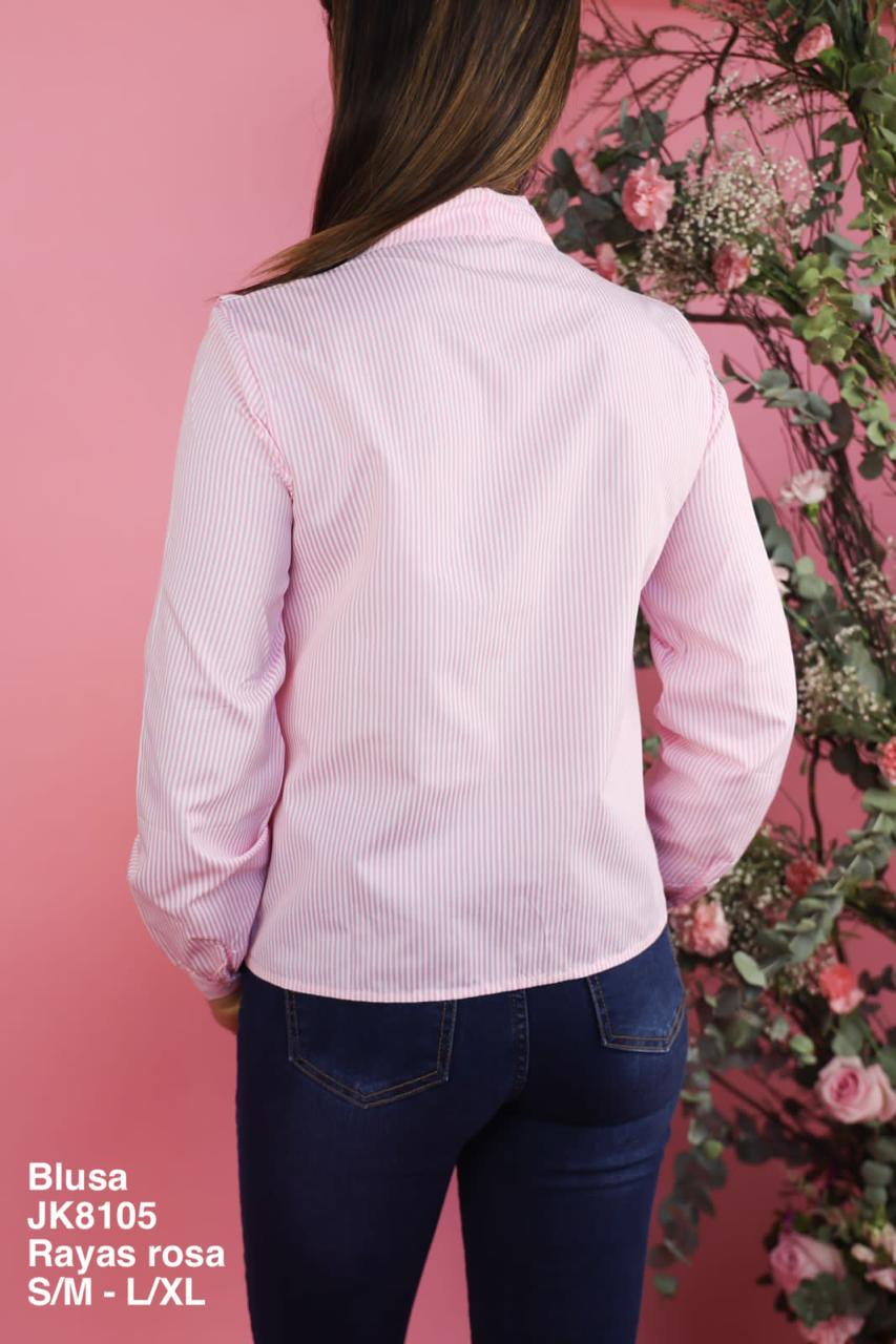 JK8105 Blusa Rayas Rosa