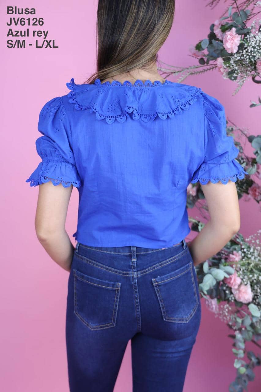 JV6126 Blusa Azul Rey